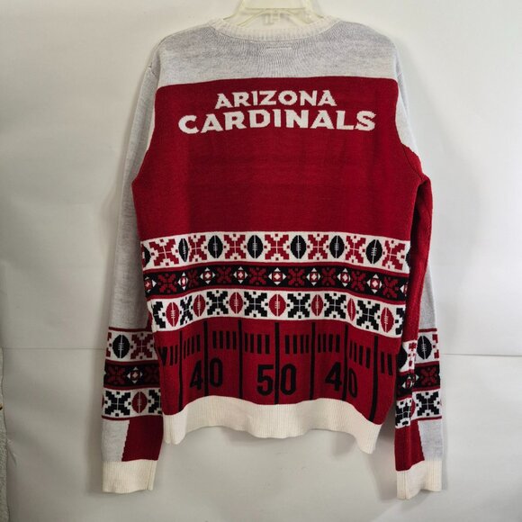 NFL Team Apparel Mens L Arizona Cardinals Light Up Long Sleeve Sweater Red White - Picture 8 of 17